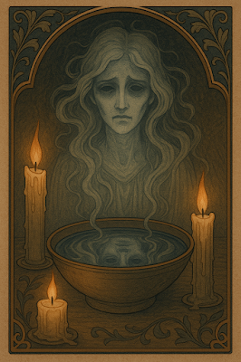 Espejo de los Muertos – Ilustración Art Nouveau para Arcane Domus